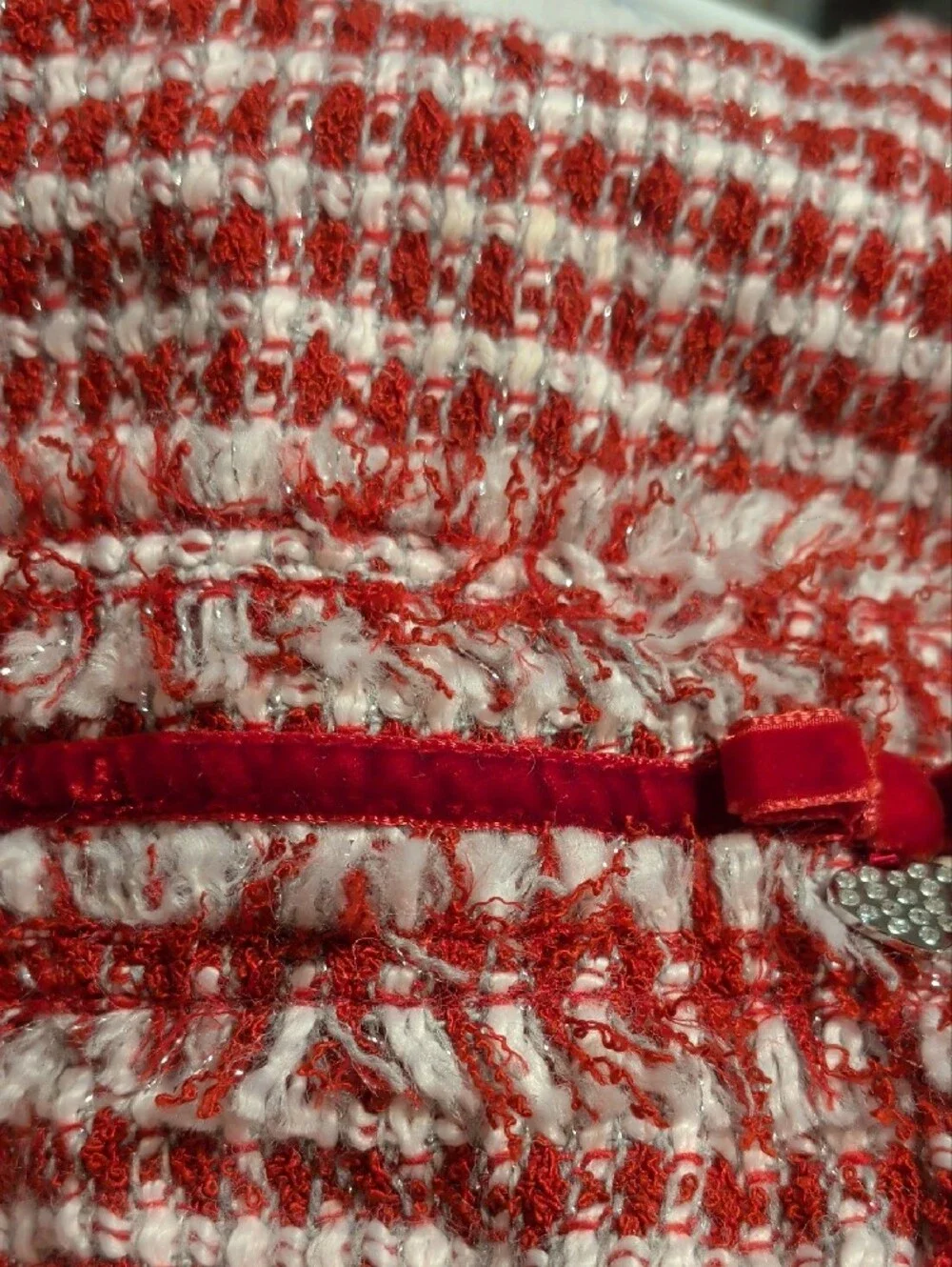 Mayoral Red and White Check Tweed Dress White Petticoat Lining